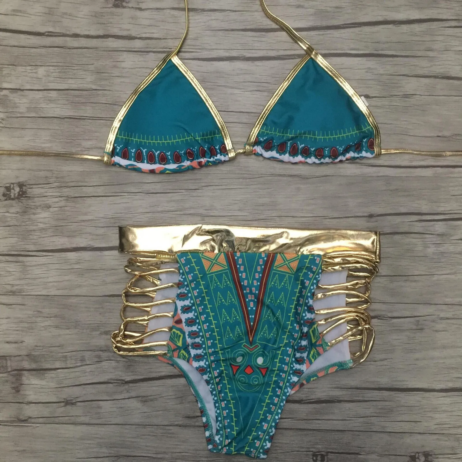 

Vintage Brazilian Bikinis Set 2021 Women High Waist Halter Bra Braief Set For Bathing Swimming Set Two Pieces Bikinis