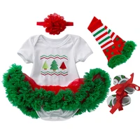 2022 fashion cute infant newborn baby girl christmas costumes rompers jumpsuit outfit xmas new year christmas tree print clothes