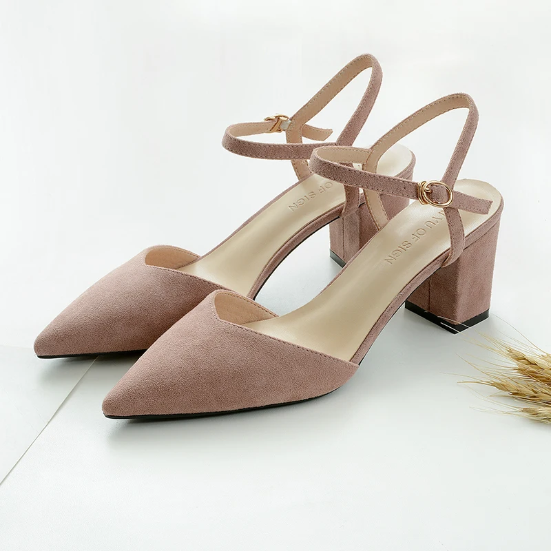 Женская обувь на высоком квадратном каблуке однотонные туфли лодочки из флока с