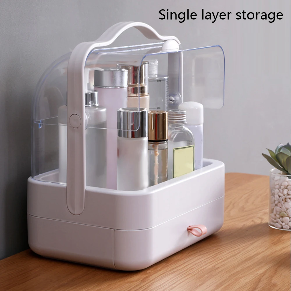 

35L Makeup Organizer Plastic Cosmetics Storage Box Big Capacity Jewelry Container Protable Desktop Drawer Storage Bin Waterproof