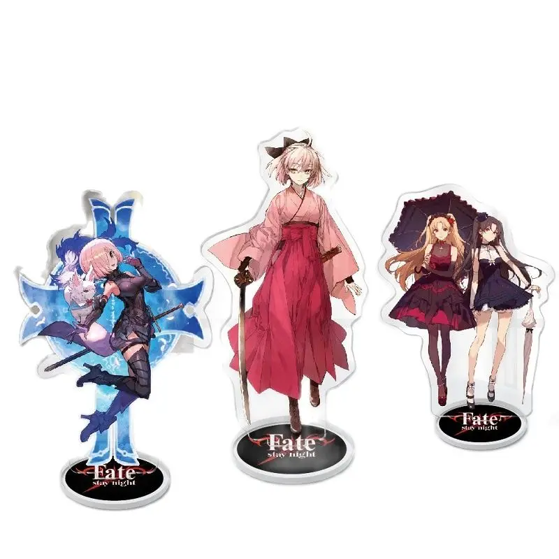 

Anime Fate/Stay Night Key Chain Acrylic Figure Saber Keychains Fashion Desk Decorated Stand Sign Keyring Gift For Woman Man