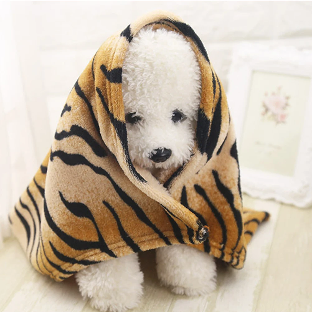 Мягкое одеяло для домашних животных теплое фланелевое собак кошек С Рисунком