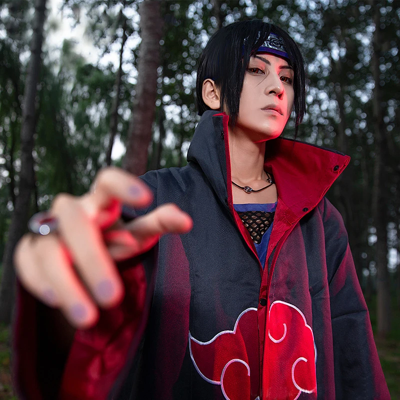 Полный комплект для косплея Akatsuki Uchiha Itachi обезболивающий плащ Итачи Deidara костюм на