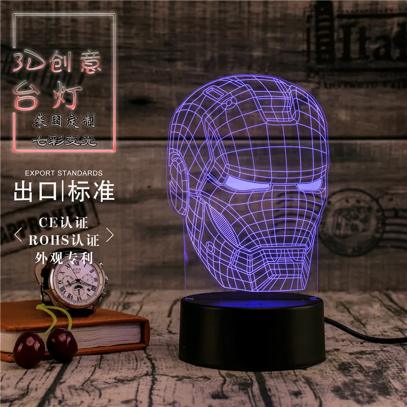 Настольная светодиодная 3D лампа ночсветильник для дома коридора отеля вечеринки