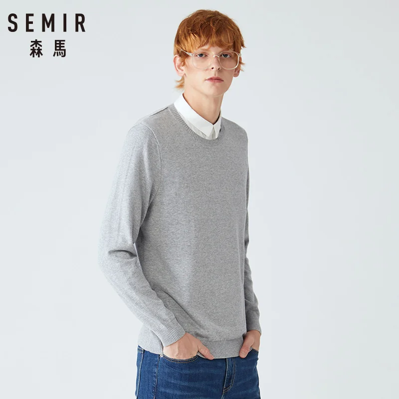 Мужской трикотажный свитер Semir из двух частей с воротником стойкой осенняя