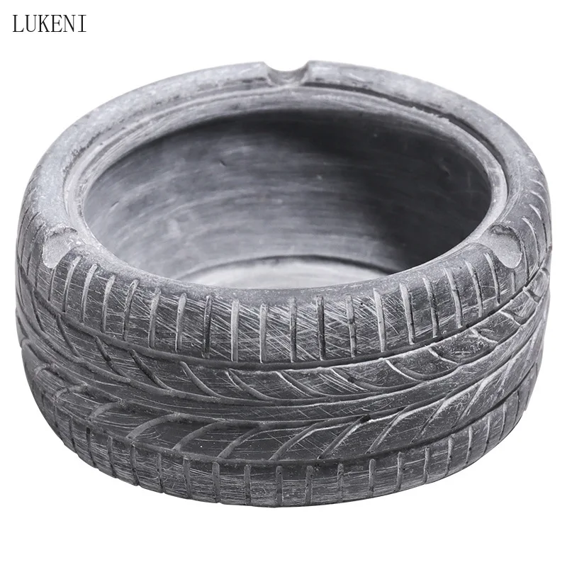 

Retro Distressed Tire Resin Ashtray Creative Home Living Room Bar Desktop Decoration Portable Ashtray