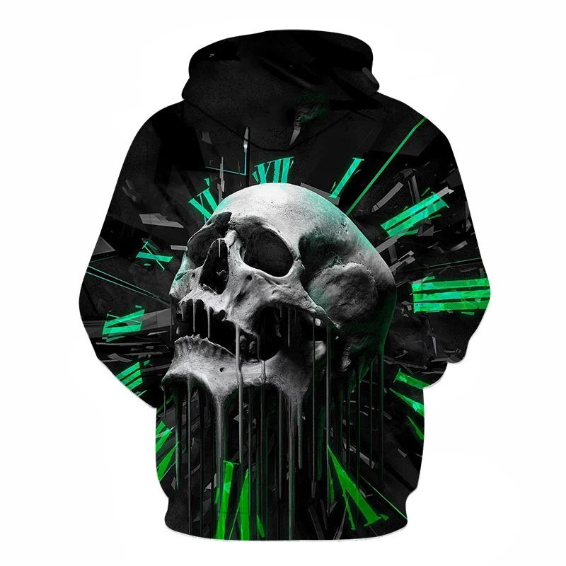 Толстовка мужская с забавным 3D-принтом черепа уличный пуловер в стиле Харадзюку