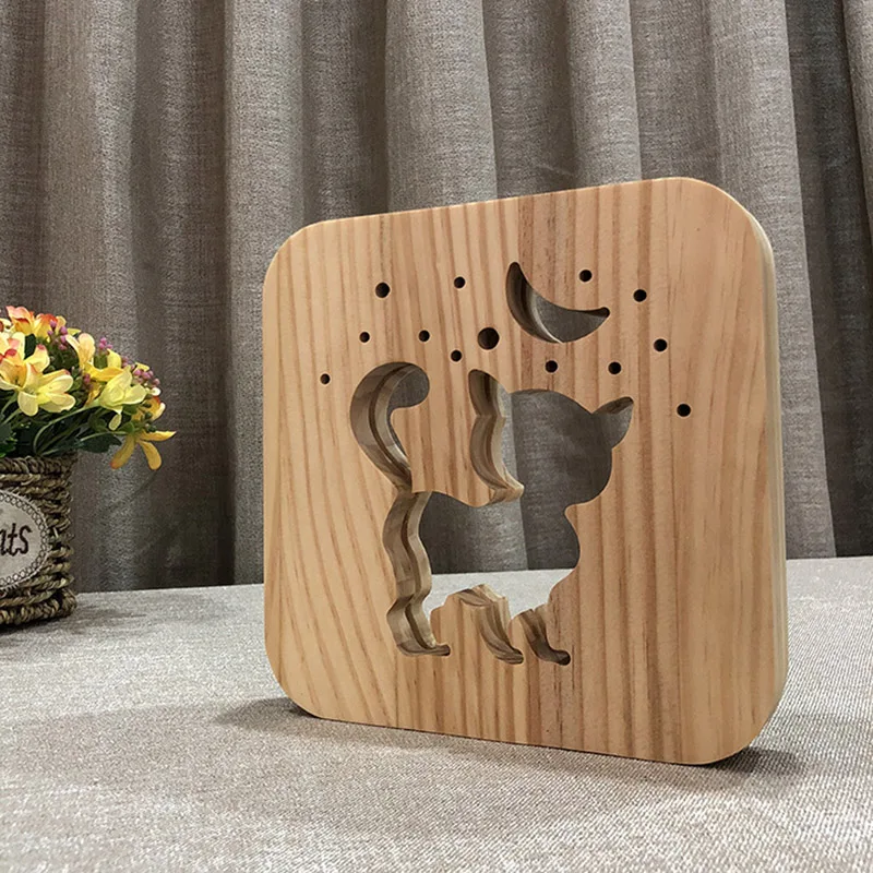 Горячий светодиодный светильник в форме собачьей лапы с резьбой по дереву полый