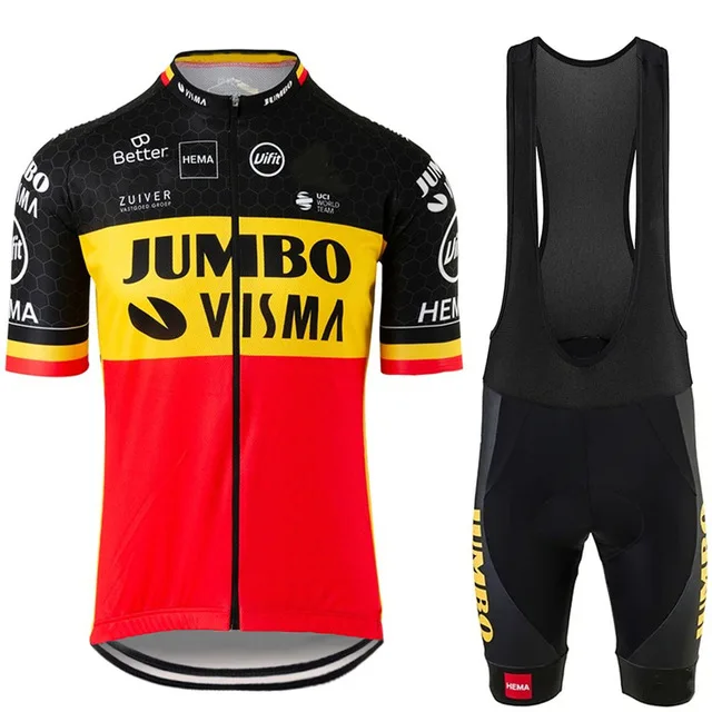 

2022 JUMBO VISMA Cycling Jersey Set Men's Pro Cycling Clothing Road Bike shirts Suit Bicycle Bib Shorts MTB Wear Maillot Culotte