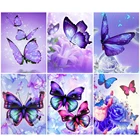 Алмазная живопись KAMY YI с фиолетовыми бабочками, вышивка крестиком 5D сделай сам, полная Алмазная мозаика, украшение для дома