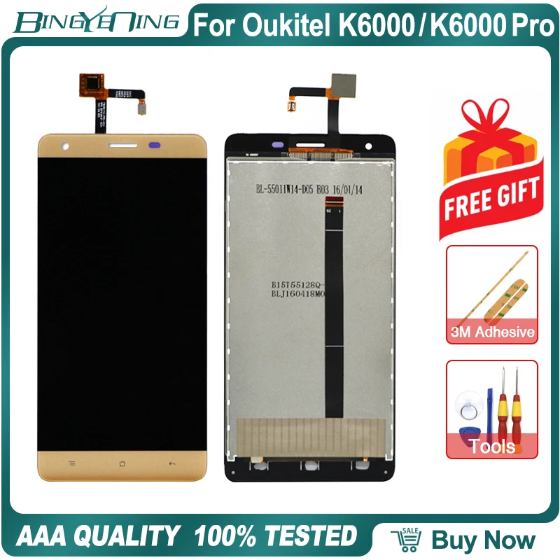 100% оригинал для Oukitel K6000/K6000 Pro ЖК дисплей и сенсорный экран дигитайзер модуль