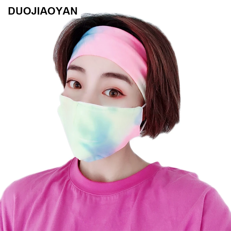 DUOJIAOYAN 2 шт. новый женский набор для йоги фитнеса эластичная резинка волос маска