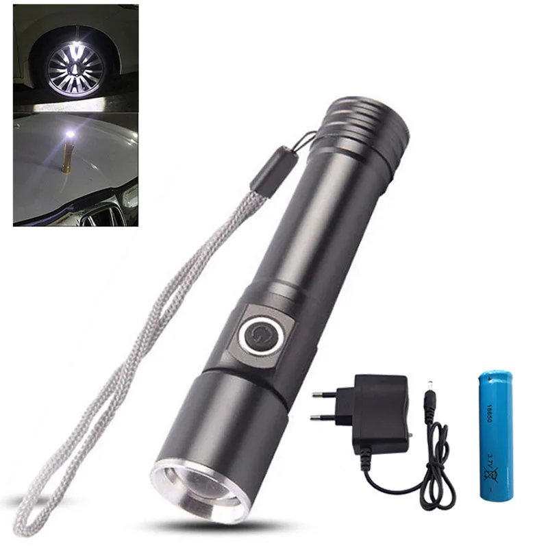 

Q5 led flashlight Portable Magnet Lanterna 18650 Tactical Flash light lamp Torch Powerful 1600 Lumens Zoomable car Linterna