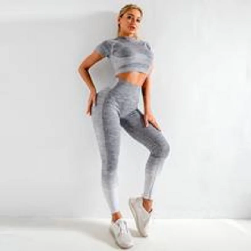 

Seamless Women Yoga Set Long Sleeve Top High Waist Sport Leggings Gym Clothes Sport Suit short Gym Suit Fitness Sets for Women