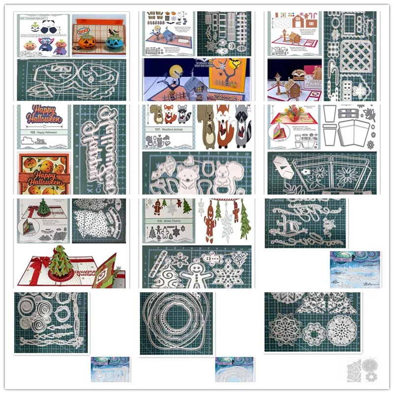 

Счастливого Рождества металлические штампы и штампы карточка фотография украшение ручной работы тиснение шаблон DIY Новинка 2021 Хэллоуин