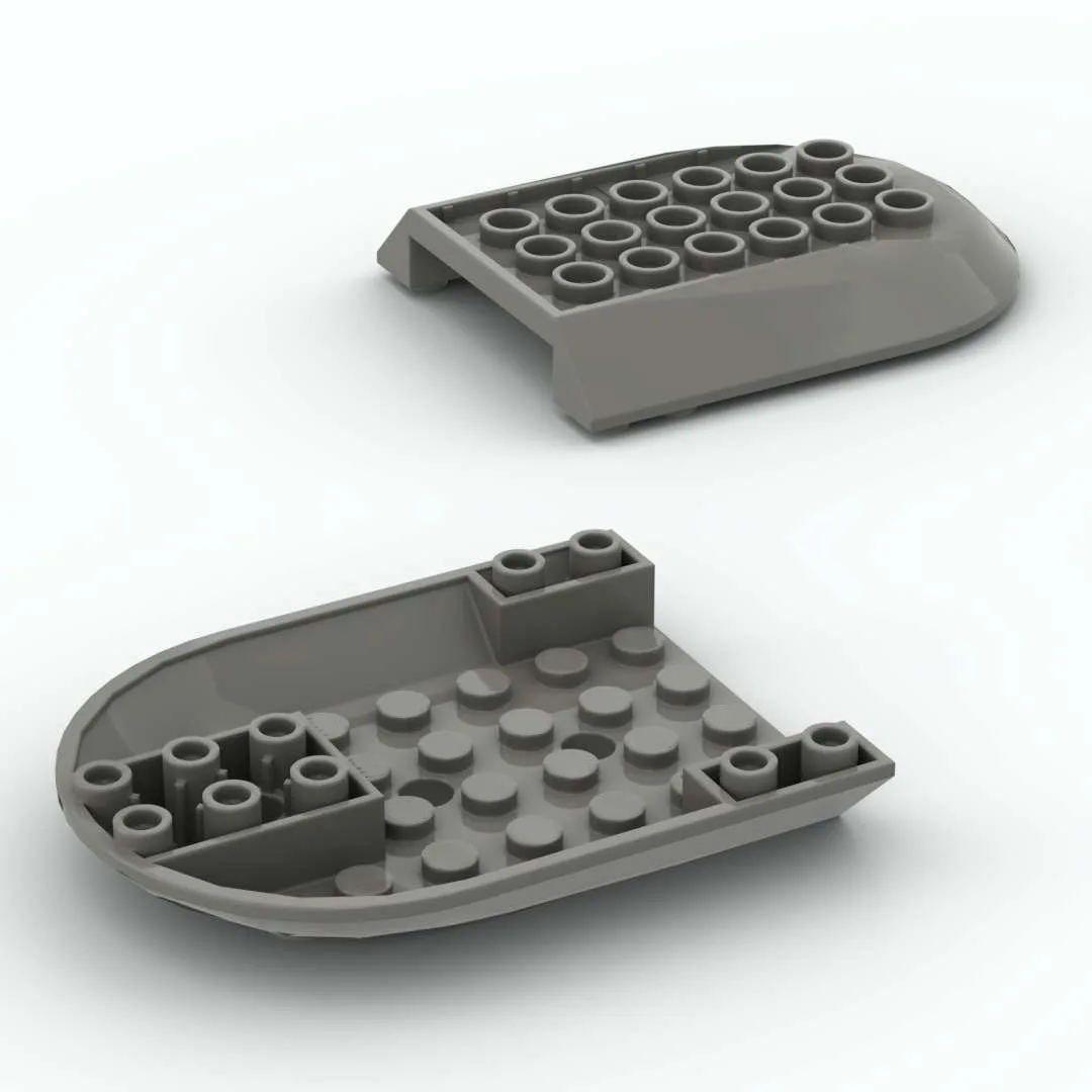 

Building Block 6x8x1 aircraft fuselage bent forward bottom 11295 moc bricks Assembles Particles Creative Children Kids Toys