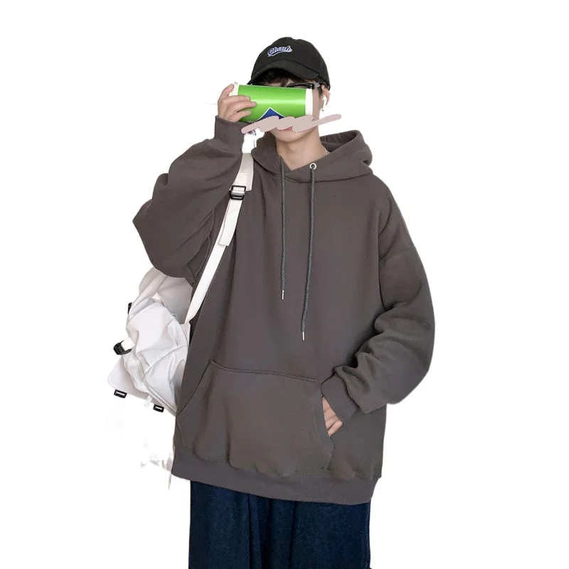 

Autumn Cotton Hoodies Men's Fashion Solid Color Casual Hooded Sweatshirt Men Streetwear Loose Hip-hop Pullover Hoodie Men M-5XL