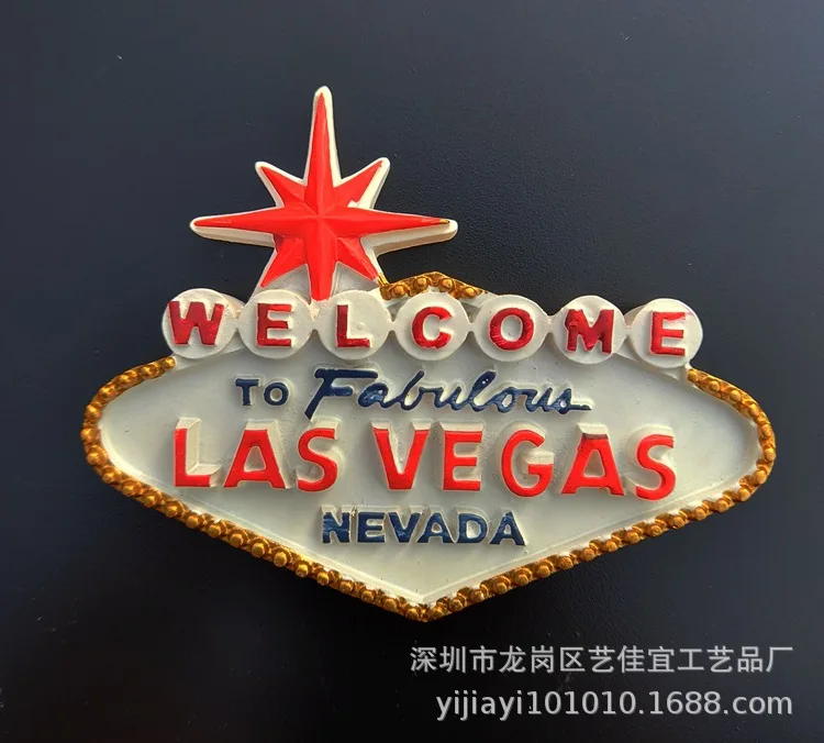 Магнит на холодильник декоративный город сувенир США Лас-Вегас Италия статуя