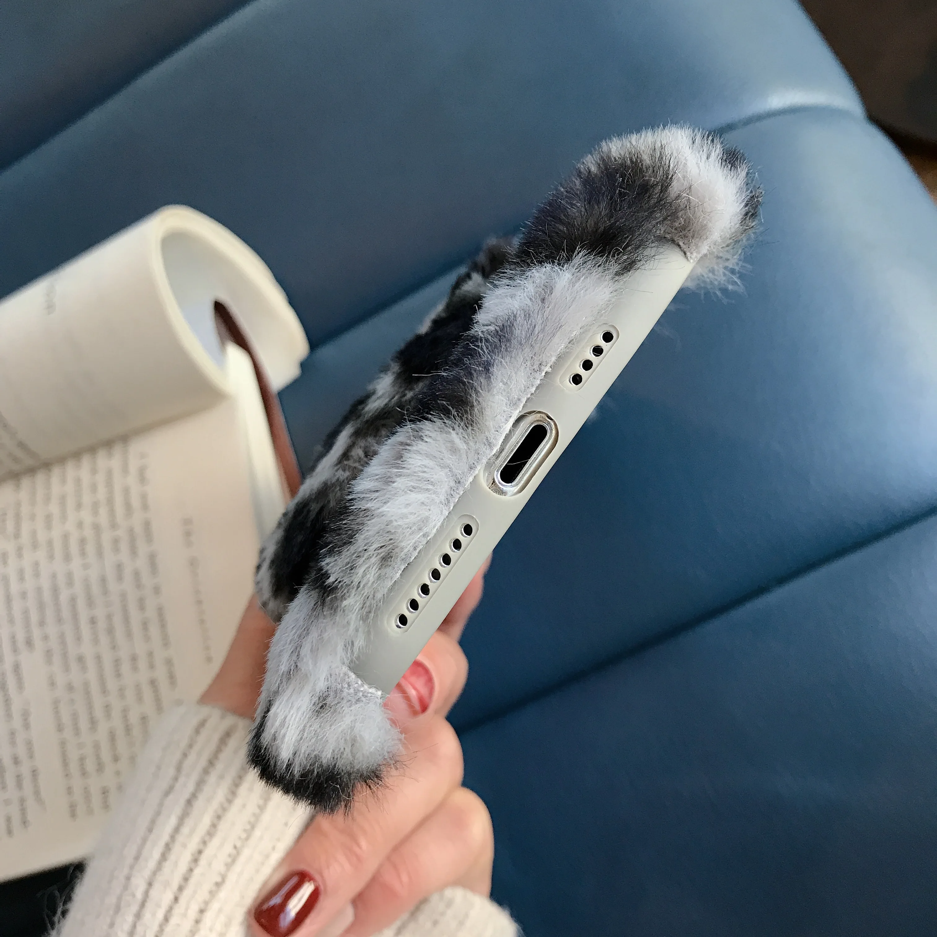 Милый теплый плюшевый зеркальный телефонный чехол для Samsung s8 s9 s10 pro plus note 8 9 10 J3 J4 J6 J8 2018 леопардовый меховой мягкий задний кожух.