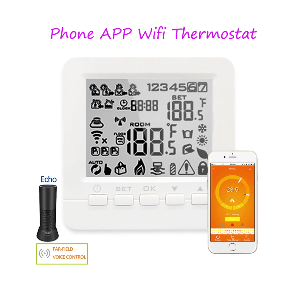 

Smart WiFi Thermostat Home Equipment Water Floor Heating Thermostat Voice Control Temperature Controller Winter 100-230V 3A