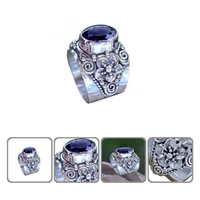 charming finger band electroplating sturdy purple faux crystal finger band unisex ring finger ring