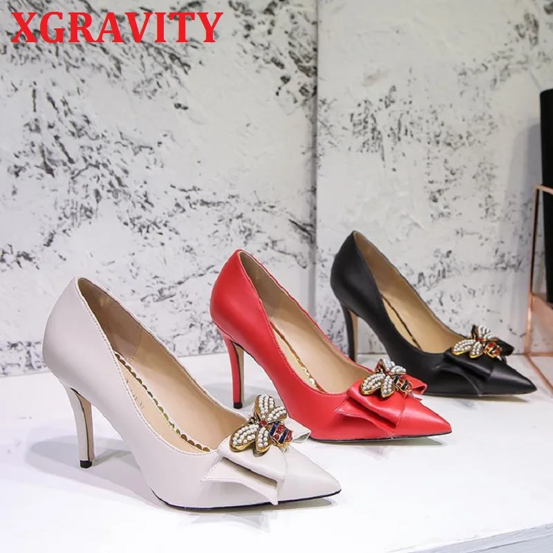 Женские туфли с острым носком XGRAVITY демисезонные в европейском и американском