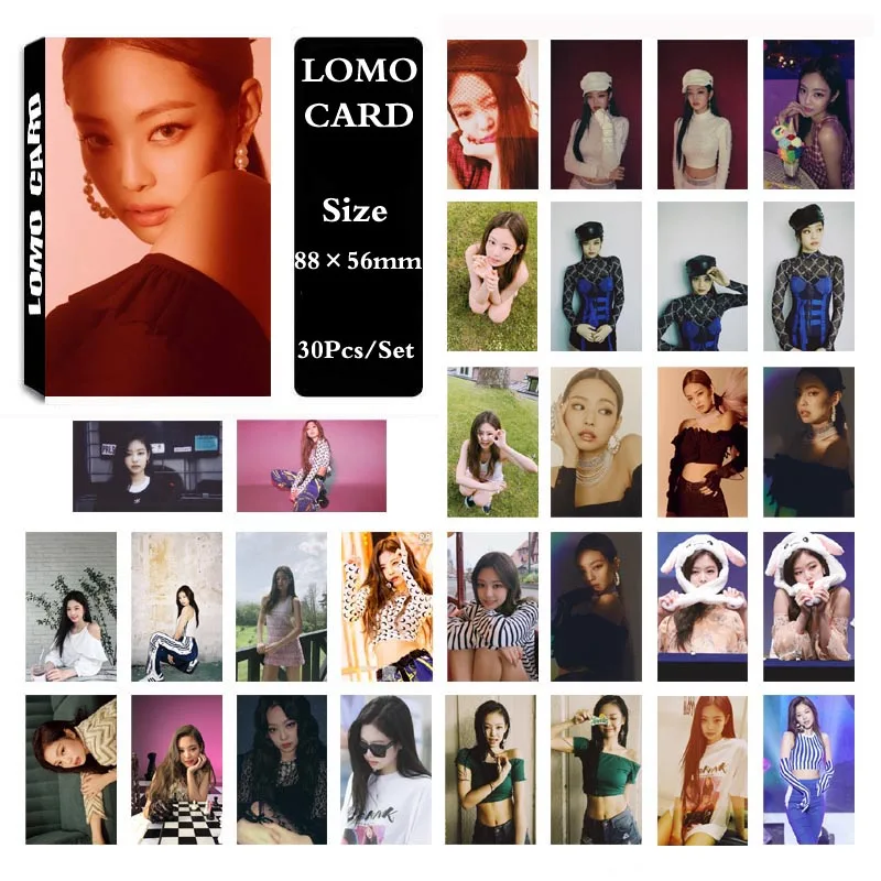 JENNIE 01 KPOP Черный Розовый альбом Лиза Роза Дженни JISOO самодельная бумажная ЛОМО карта фото карта Плакат Фотокарта вентиляторы - Цвет: JENNIE 01