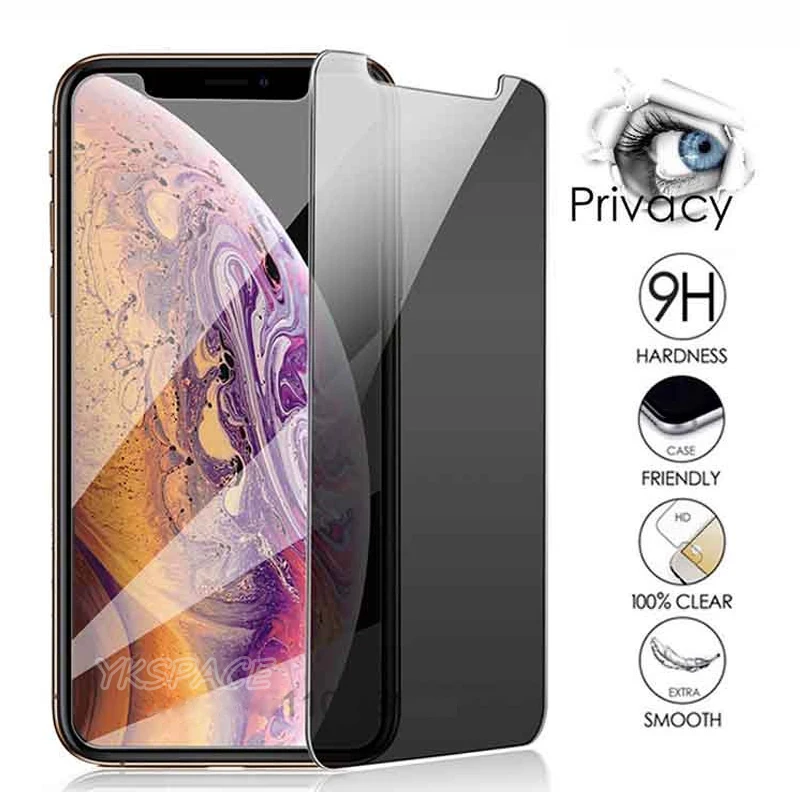 Антишпионская Антибликовая Защитная пленка 9H для iPhone X XS 11 12 mini Pro Max 6 6s 7 8 Plus|tempered