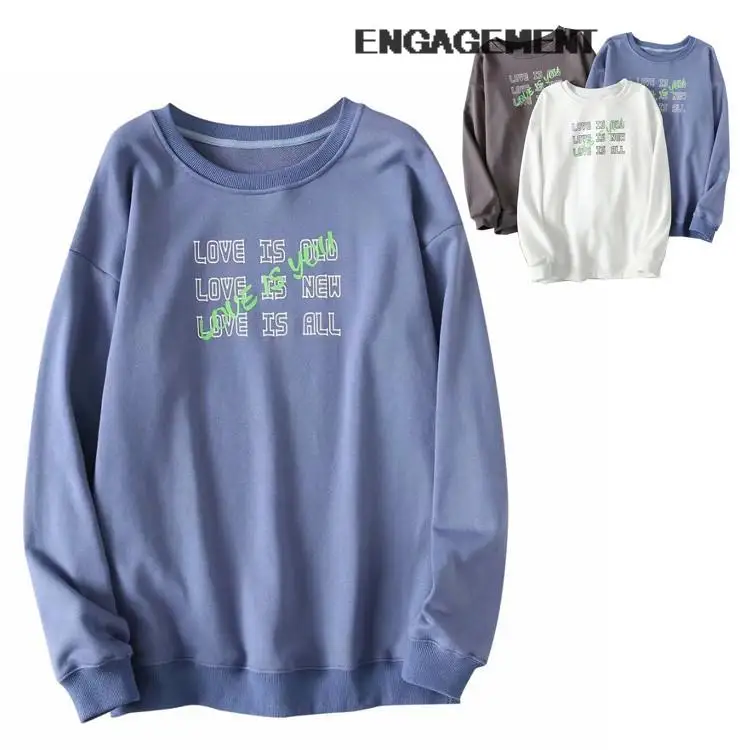 

ENGAGEMENT Women all-match sweater loose letter printing mid-length winter tops teens Za 2021 Trafaluc