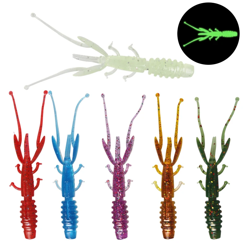 

12pcs Luminous Crawfish Lure 2.2g Soft Plastic Lifelike Lobster Soft Bait Fishing Lure Crawfish