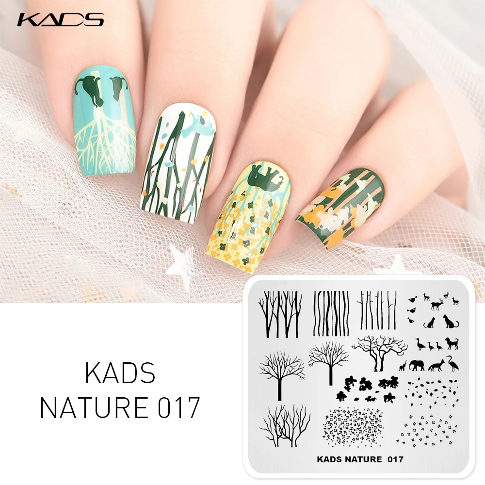 KADS стемпинг пластины для стемпинга штамп 23 дизайн Хэллоуин цветок ногтей