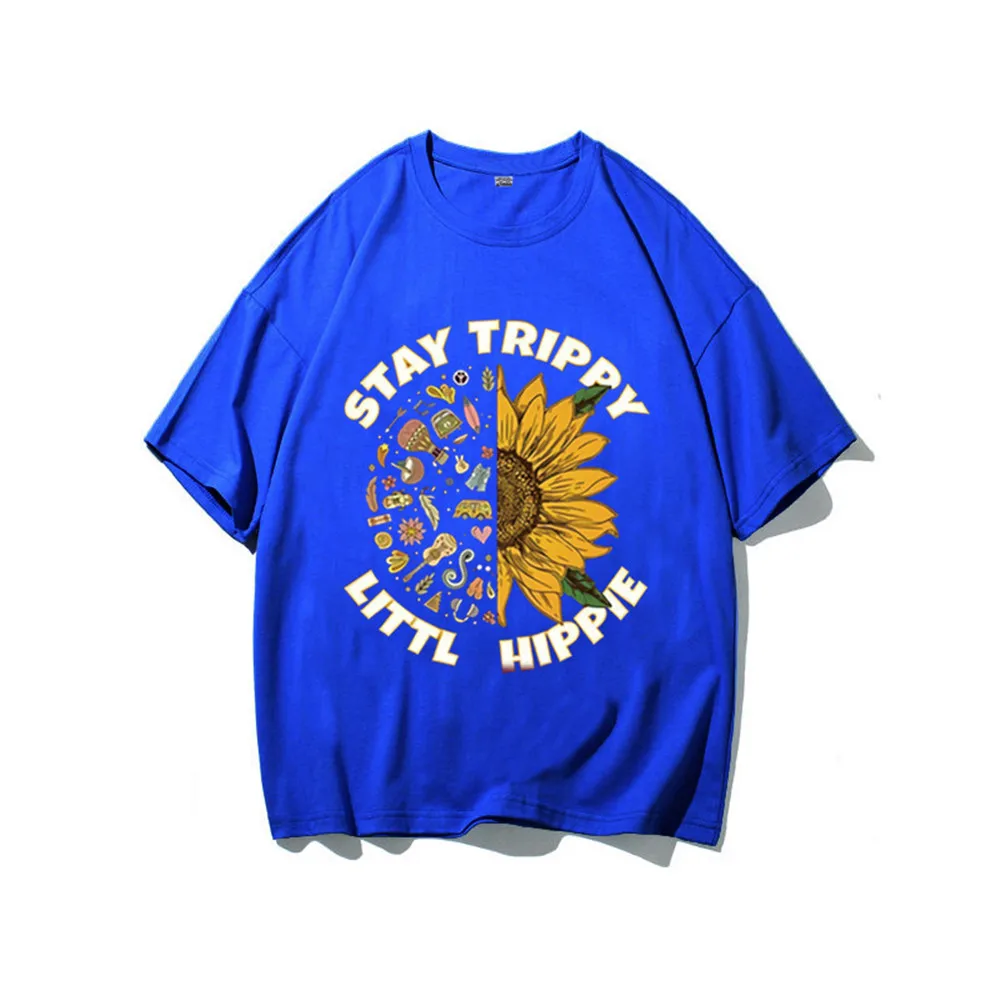 

Hippie Stay Trippy Little Hippie Love Peace Women Black T Shirt