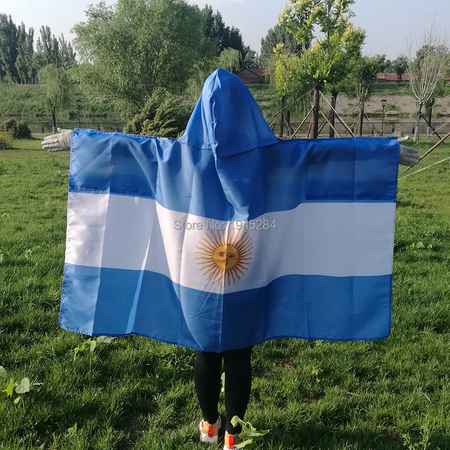 

Argentina Flag Cape Body Flag Banner 3x5ft Polyester World Country Flag Cape Sports Fans Body Flag, free shipping