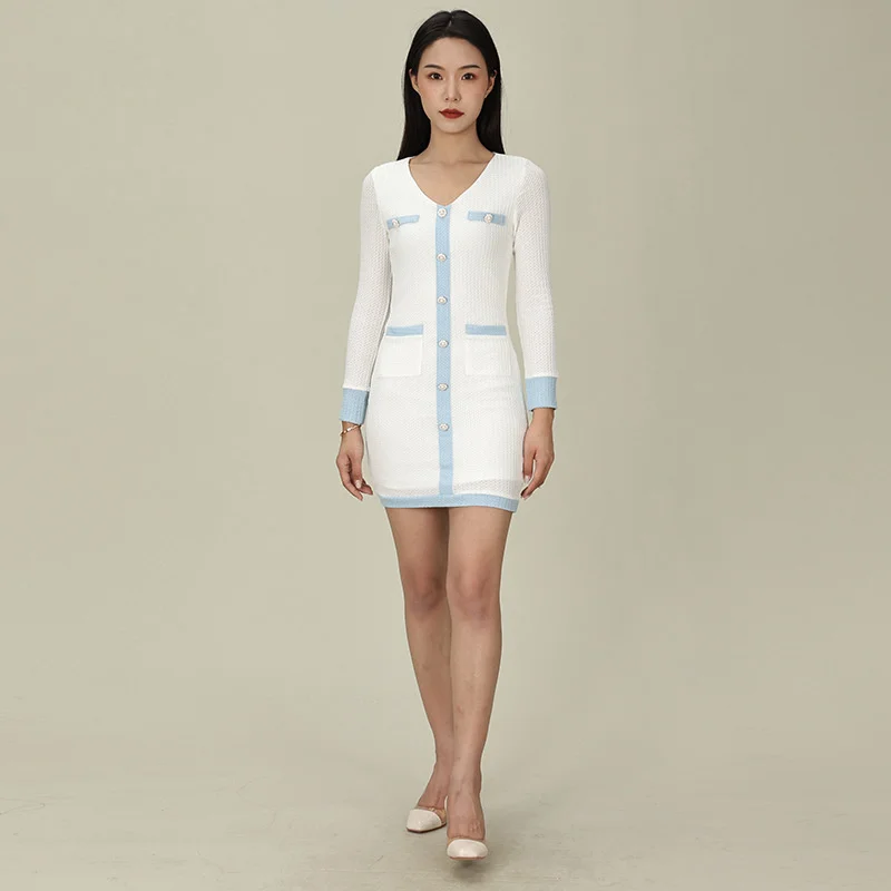 

Shzq 2021 New Dress with Slim Waist, Autumn Long Sleeve Skirt, French Celebrities, High-grade Women's Wear