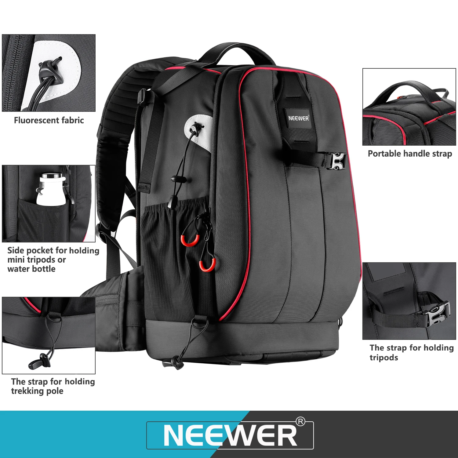 neewer pro camera bag waterproof shockproof adjustable padded camera backpack bag anti theft combination lock for dslr camera free global shipping