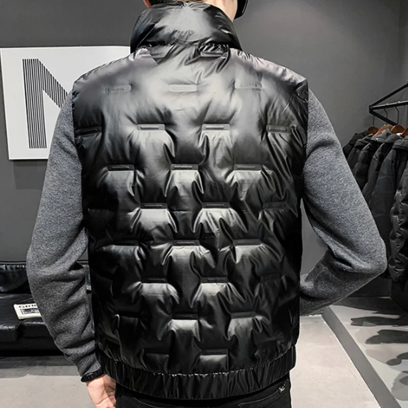 Casual Solid Men's Jacket Sleeveless Vests Outwear Down Coats Male Autumn Winter Vest Warm Thicken Waistcoat Youth Tops Clothing