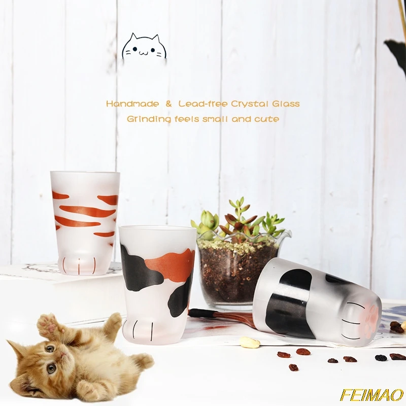 

Creative Cute Cat Paws Glass Office Coffee Mug Tumbler Milk Porcelain Cup Gift