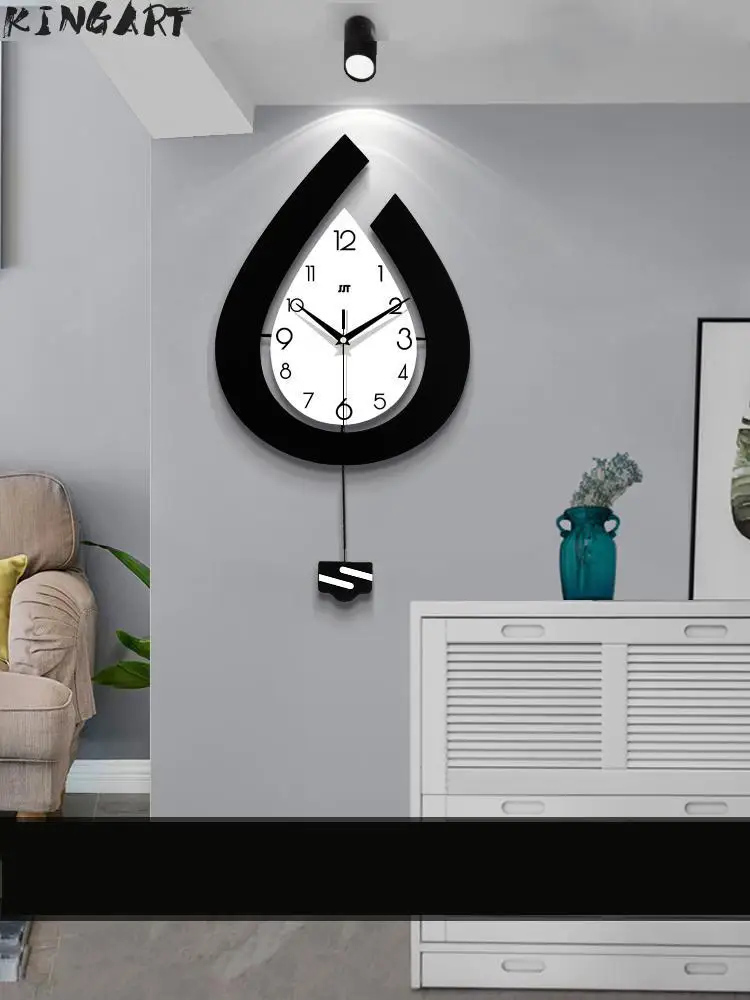 Большие деревянные настенные часы Европейский Тихий современный дизайн