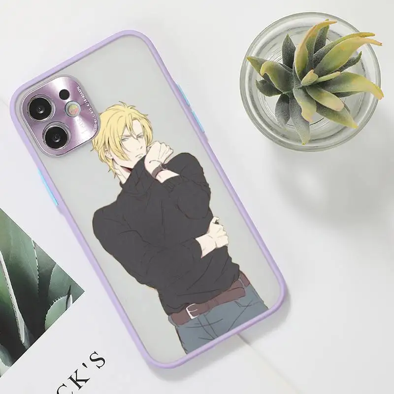 

Anime Banana Fish Phone Case purple matte transparent For iPhone 7 8 x xs xr 11 12 pro plus max mini Clear Funda