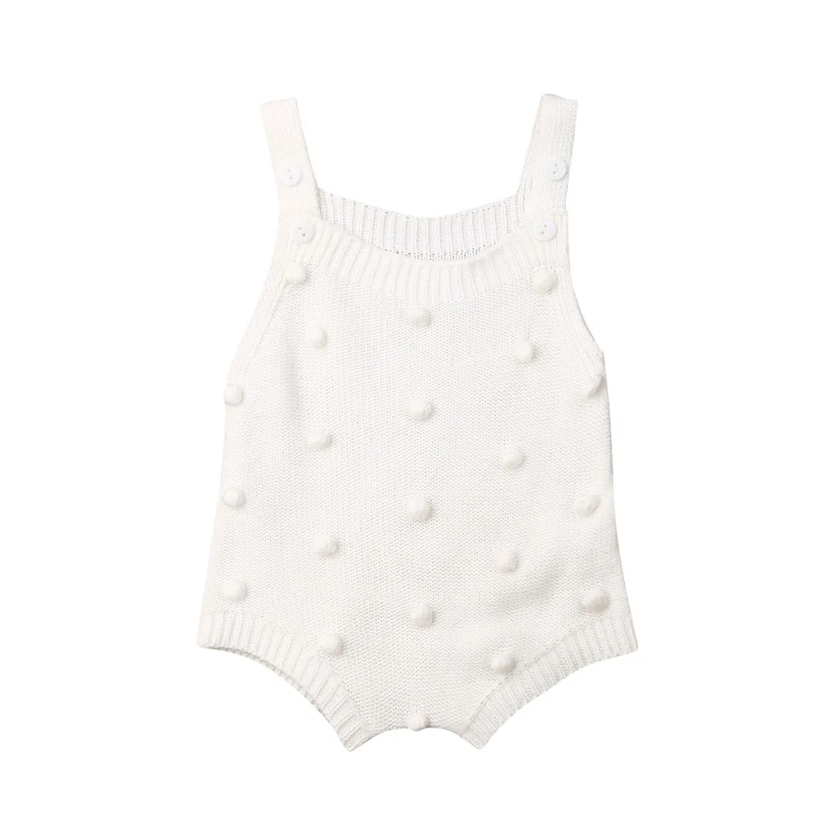 Newborn Baby Boys Girls Romper Sleeveless Hairball Knitted Jumpsuit Baby Winter Clothes Outfits One-pieces For 0-18 Months