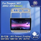 NaviFly 8G 128G 1280*720 Carplay Android автомобильный Радио плеер Мультимедиа GPS для Peugeot 307 1 2001 - 2008 No 2din 2 din dvd
