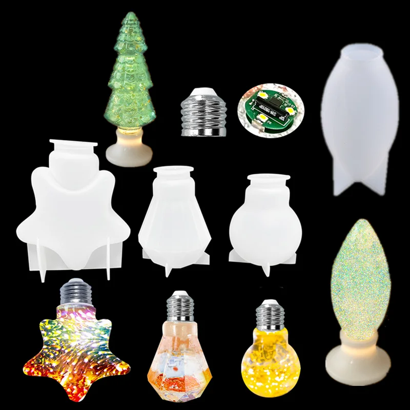 

SNASAN Silicone Mould Bulb Pendant DIY Handmade Tool Crystal UV Epoxy Resin Silicone Mold Atmosphere Night Light Home Ornamen