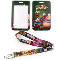 lx862 hot sale three monsters game lanyard id bank card badge holder neck strap phone rope for key usb lariat keychain kids gift
