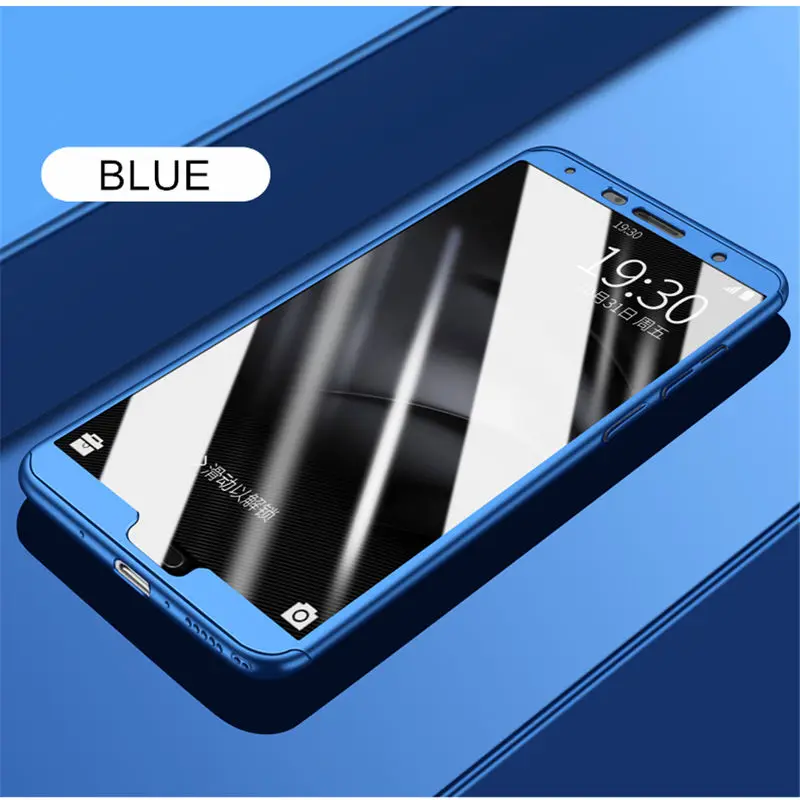 360 полный защитный чехол для huawei Honor 8X9 10 i Lite 8 X 7C VIEW 20 Pro 10i 9X 8A 7 C 20i 7X V9 Play V тонкий жесткий чехол - Цвет: Navy