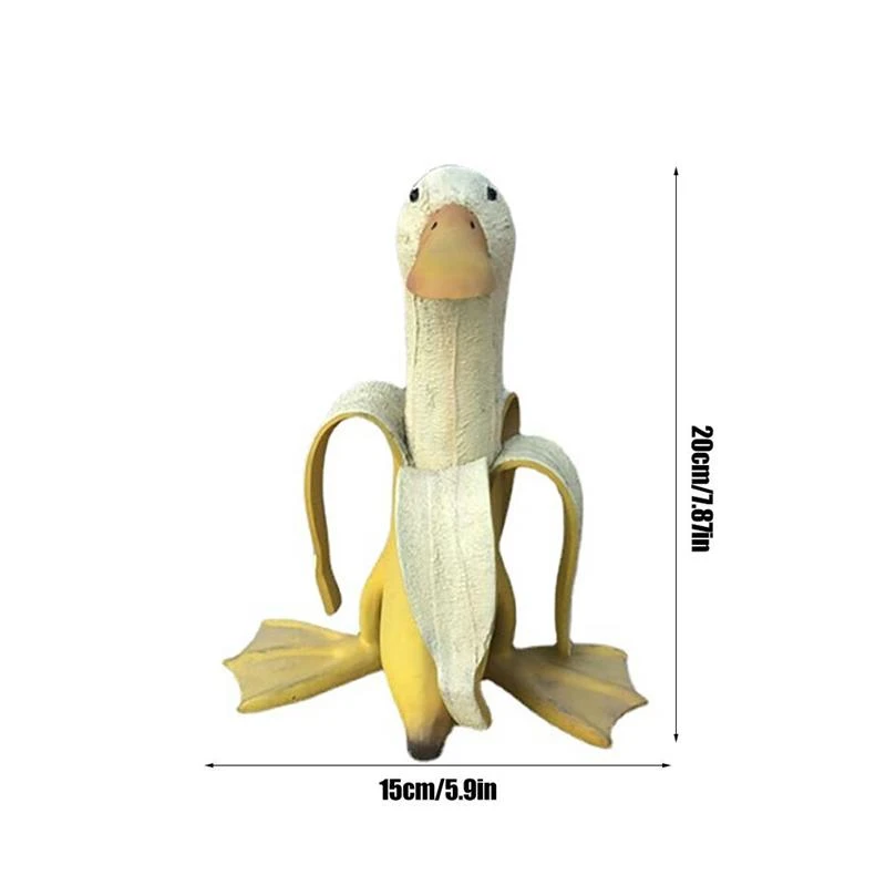 

20x15cm Creative Art Banana Duck Garden Decoration Outdoor Courtyard Animal Statue Figurines Lawn Landscape Desktop Ornaments