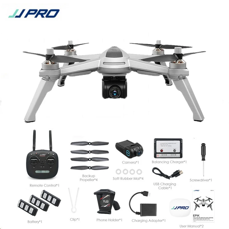 X5 With 3 Battery Бесплатные Подарки! JJRC JJPRO X5 5G GPS WIFI FPV С Камерой HD 1080P Max. 18 мин. Следуйте За Мной Дрон Со Стабилизацией Высоты Радиоуправляемый Дрон Квадрокоптер RTF - Цвет: X5 With 3 Battery