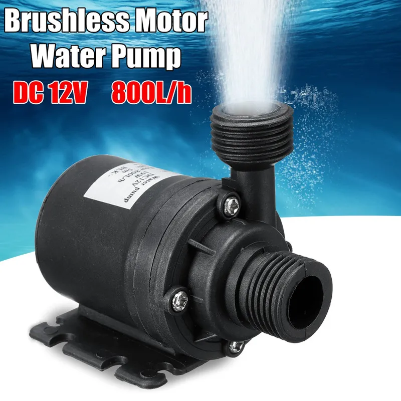 Ultra Quiet Portable Mini DC 12V Lift 5M 800L/H Brushless Motor Submersible Water Pump Electric Heat Resistant High Quality