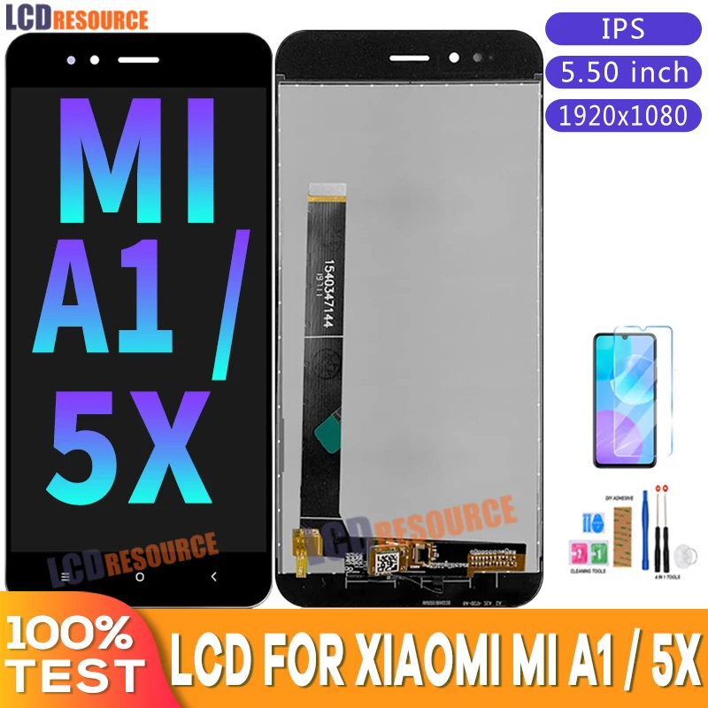 

ЖК-дисплей и рамка для Xiaomi Mi A1 качества AAA, экран с дигитайзером и сенсорной панелью для замены Mi5X, MIA1