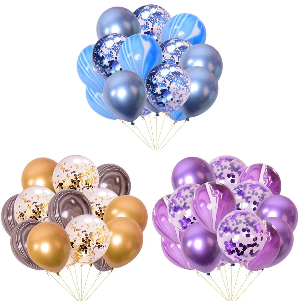 15 шт. в упаковке воздушные шары из конфетти и блестки набор воздушных шаров с