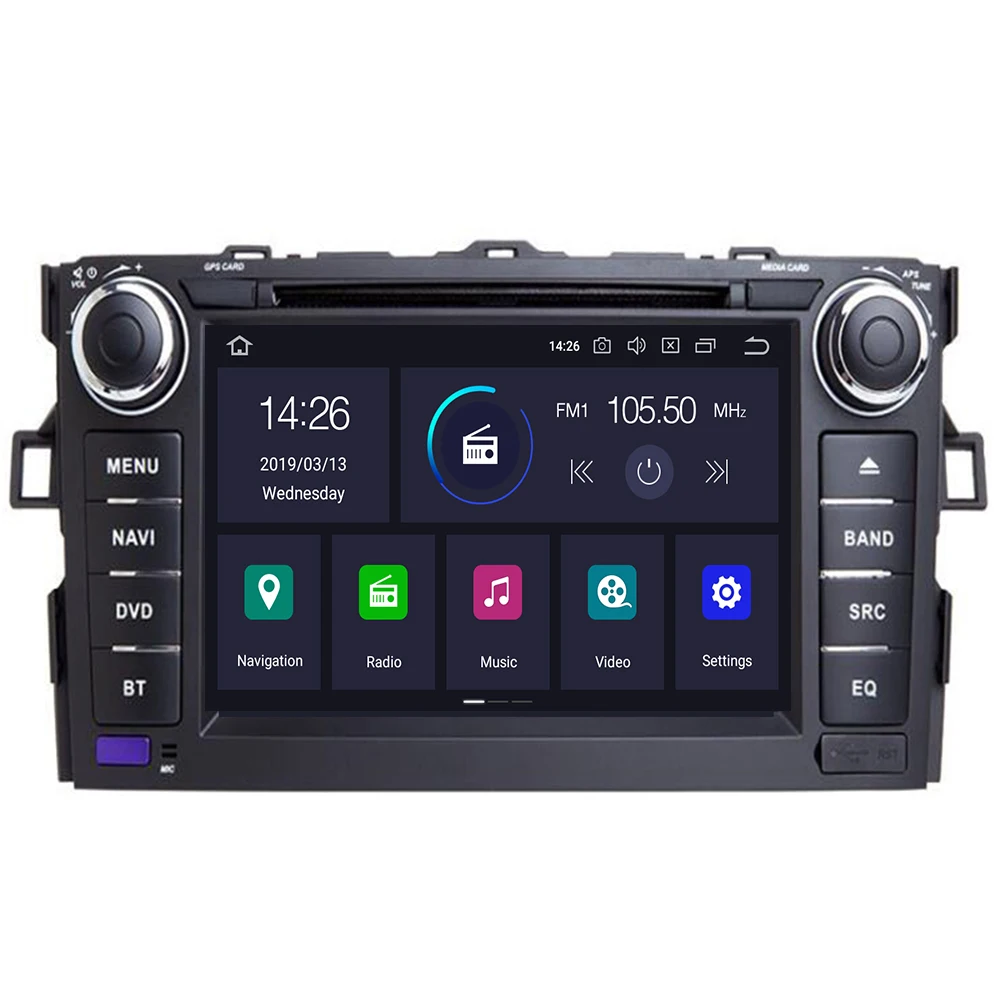 Автомобильный мультимедийный dvd плеер IPS DSP 8 ядер 4 Гб 64 2 Din Android 10 GPS для TOYOTA COROLLA 2012